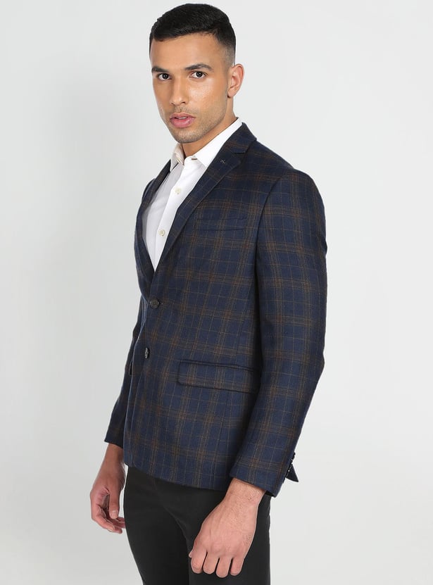 ARROW Men Checked Single-Breasted Formal Blazer