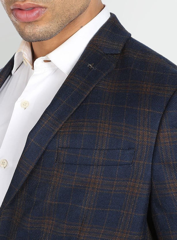 ARROW Men Checked Single-Breasted Formal Blazer