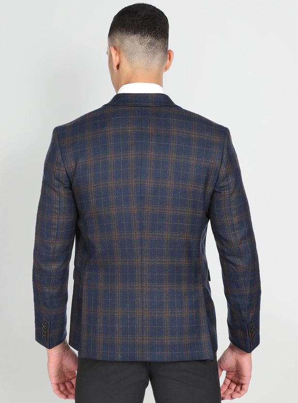 ARROW Men Checked Single-Breasted Formal Blazer