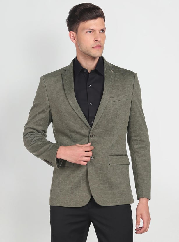 ARROW Men Checked Single-Breasted Blazer