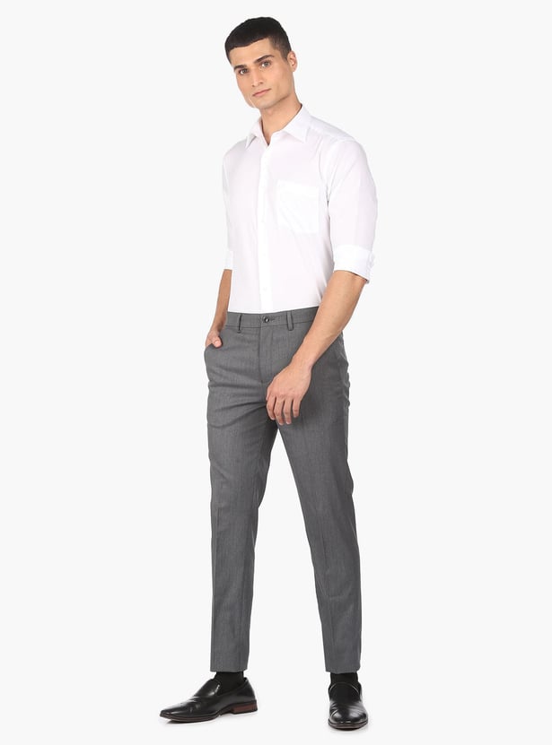 ARROW Men Textured Regular Fit Formal Trousers