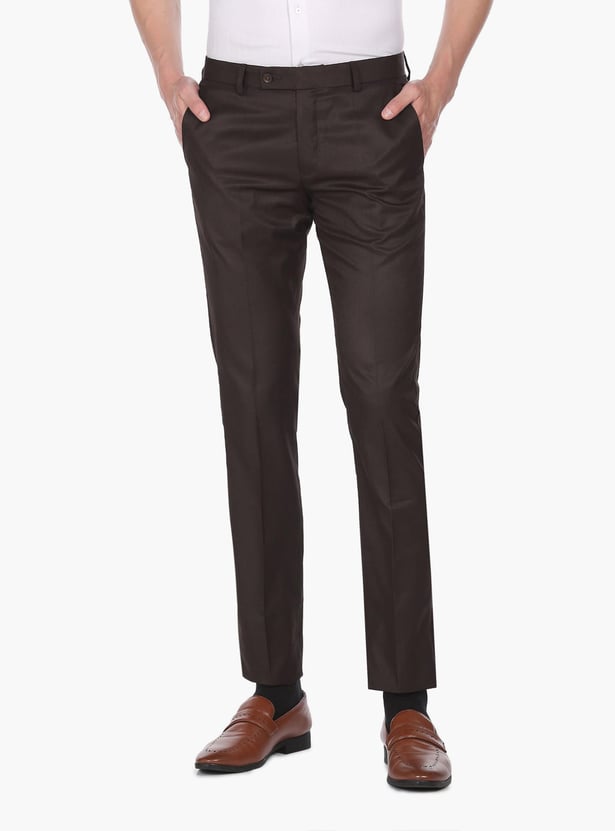 ARROW Men Solid Hudson Formal Trousers (Regular)