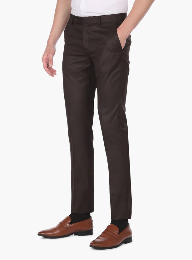 ARROW Men Solid Hudson Formal Trousers (Regular)