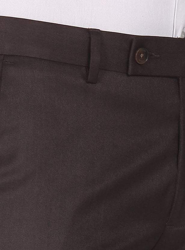 ARROW Men Solid Hudson Formal Trousers (Regular)