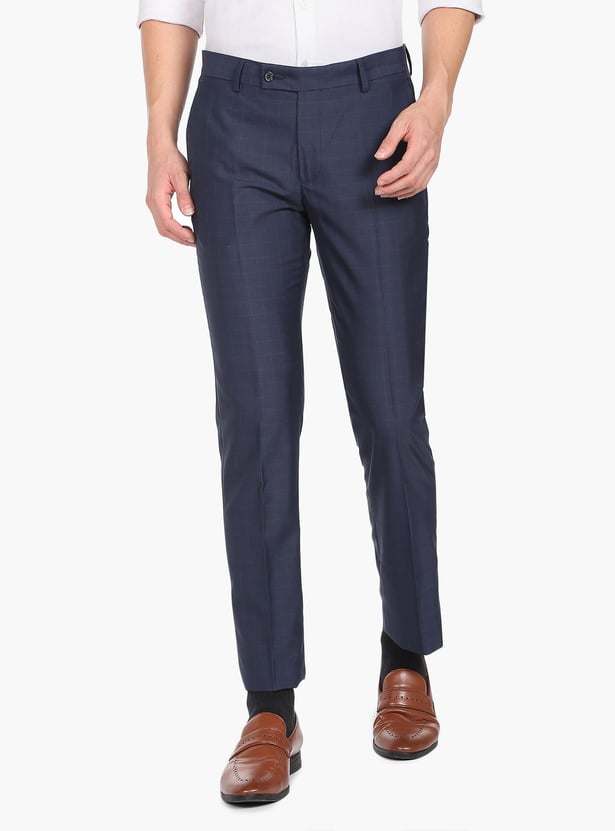ARROW Men Checked Hudson Formal Trousers (Tailored)