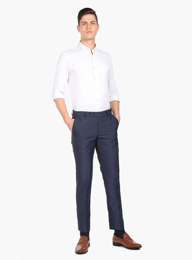 ARROW Men Checked Hudson Formal Trousers (Tailored)