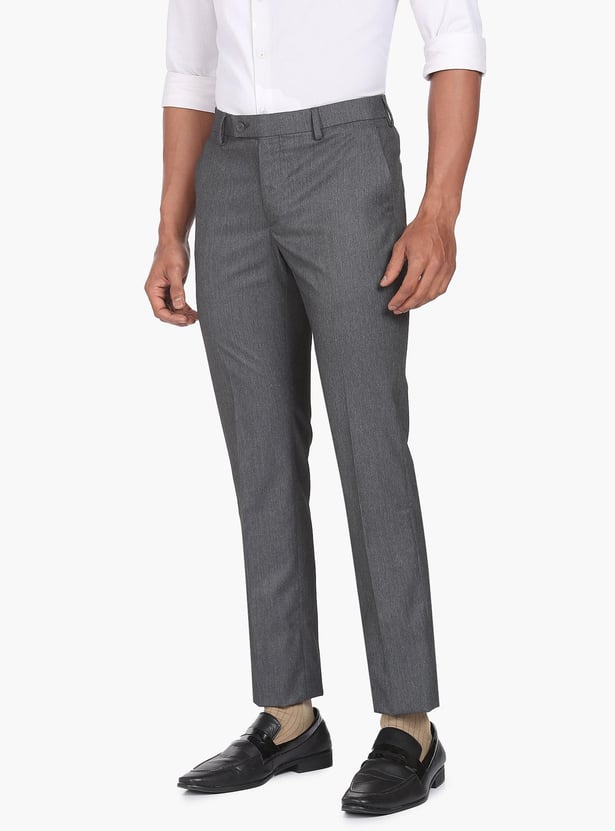 ARROW Men Heathered Hudson Formal Trousers (Regular)