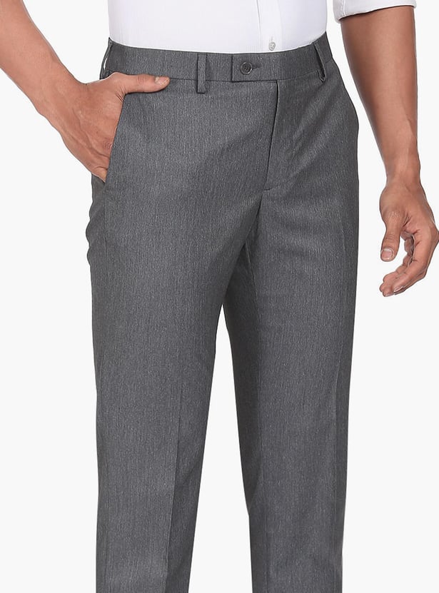ARROW Men Heathered Hudson Formal Trousers (Regular)