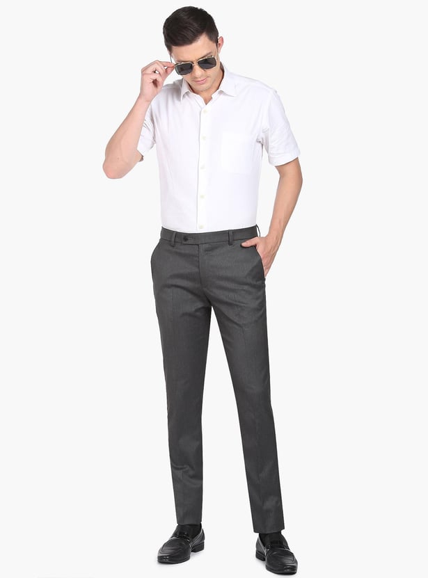 ARROW Men Dobby Smart Flex Formal Trousers (Regular)