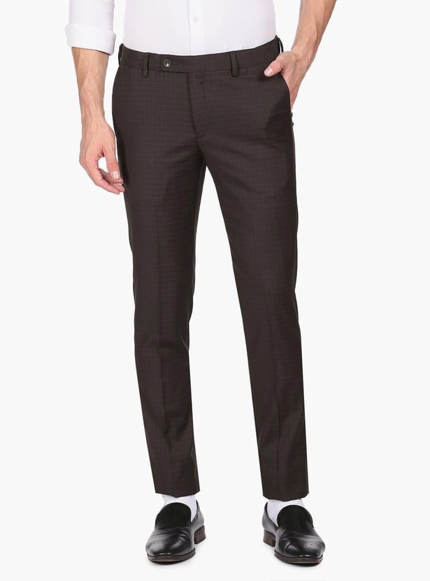 ARROW Men Checked Hudson Formal Trousers (Slim)