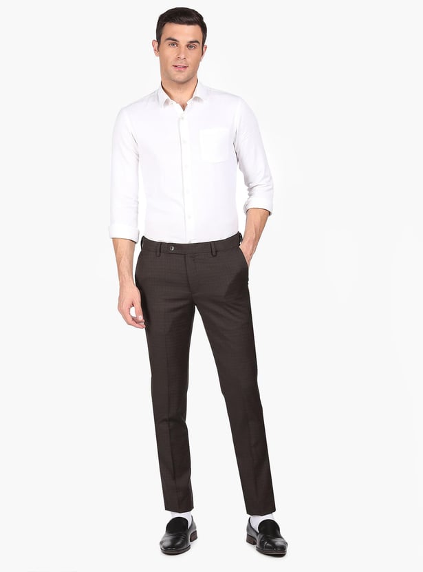 ARROW Men Checked Hudson Formal Trousers (Slim)
