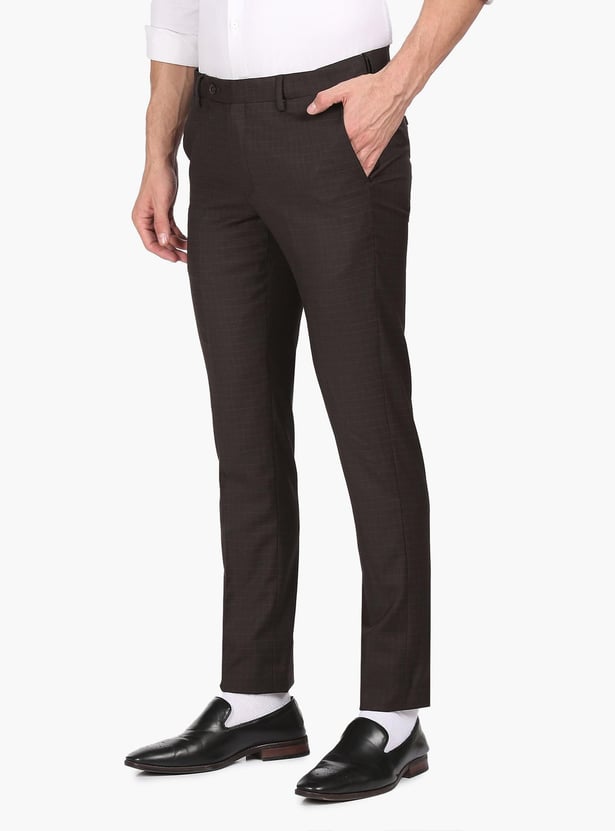ARROW Men Checked Hudson Formal Trousers (Slim)