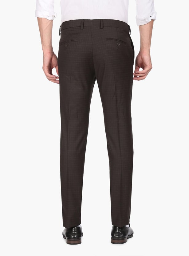 ARROW Men Checked Hudson Formal Trousers (Slim)
