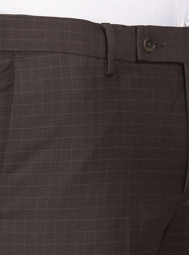 ARROW Men Checked Hudson Formal Trousers (Slim)