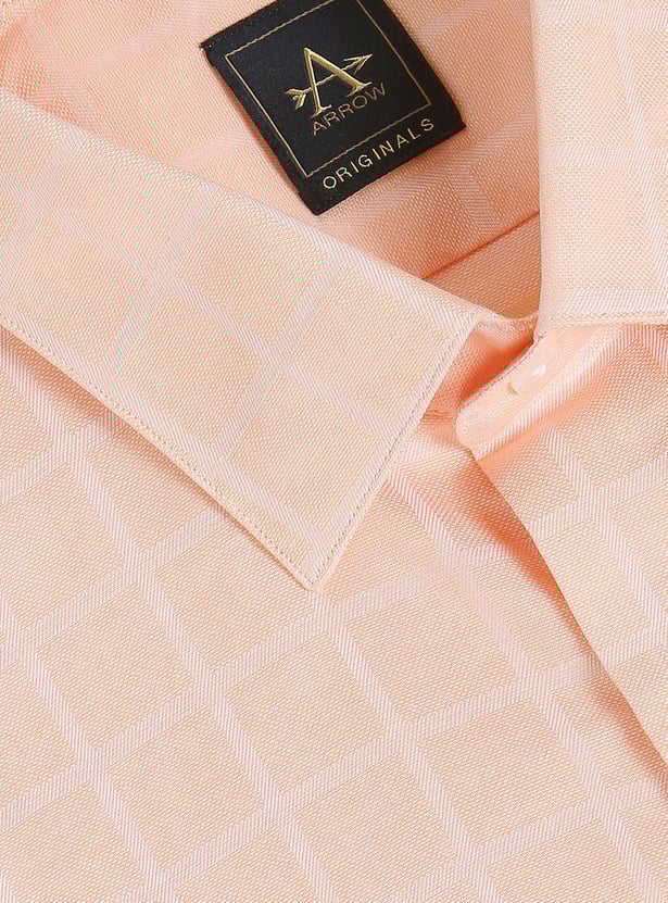ARROW Men Windowpane Check Manhattan Formal Shirt (Slim Fit)
