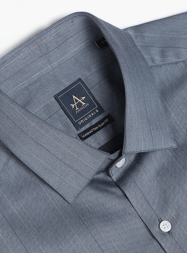 ARROW Men Striped Manhattan Formal Shirt (Slim)