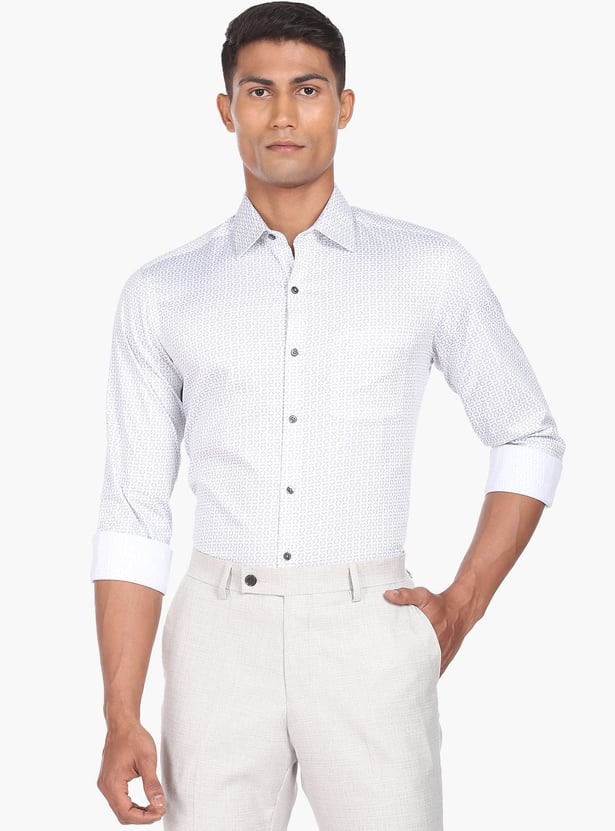 ARROW Men Printed Manhattan Formal Shirt (Slim)