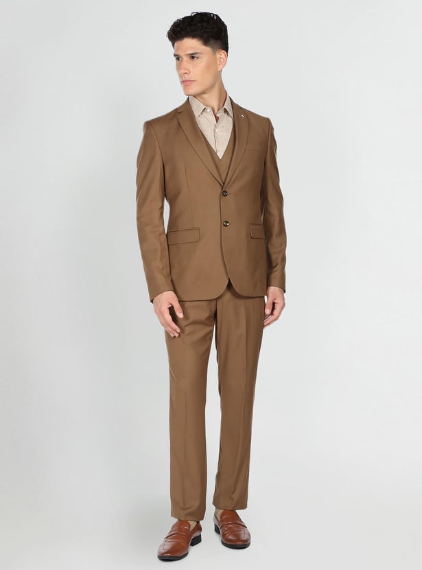 ARROW Men Solid Regular Fit Three Piece Suit