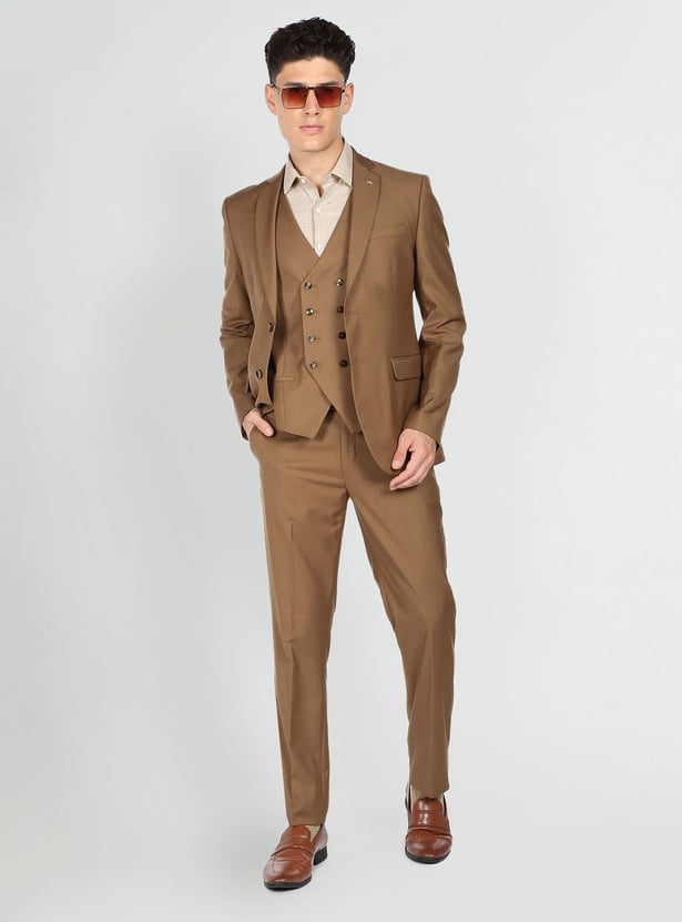 ARROW Men Solid Regular Fit Three Piece Suit