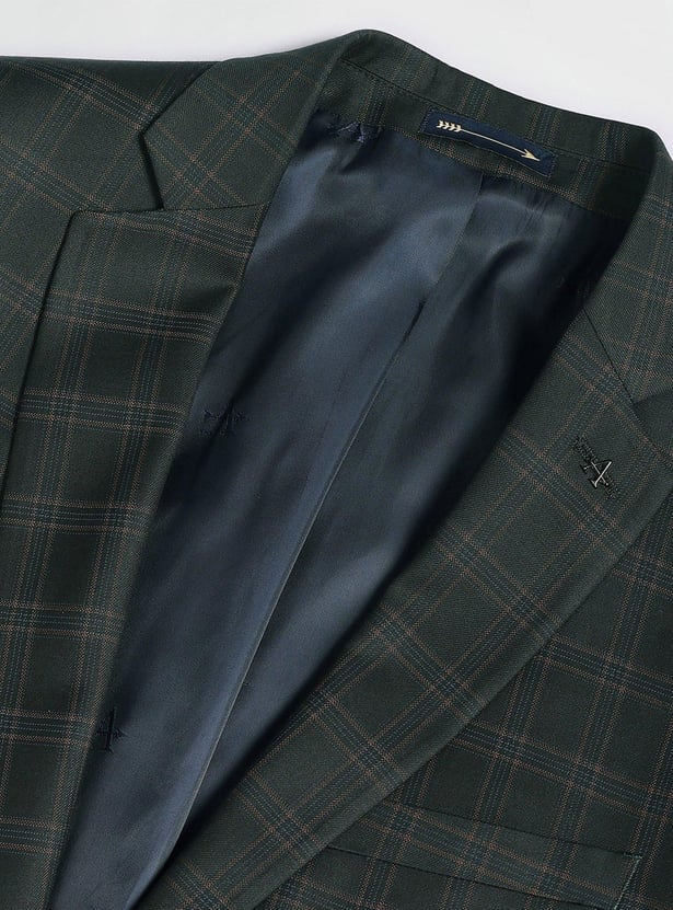 ARROW Men Checked Regular Fit Three-Piece Suit with Reversible Waistcoat