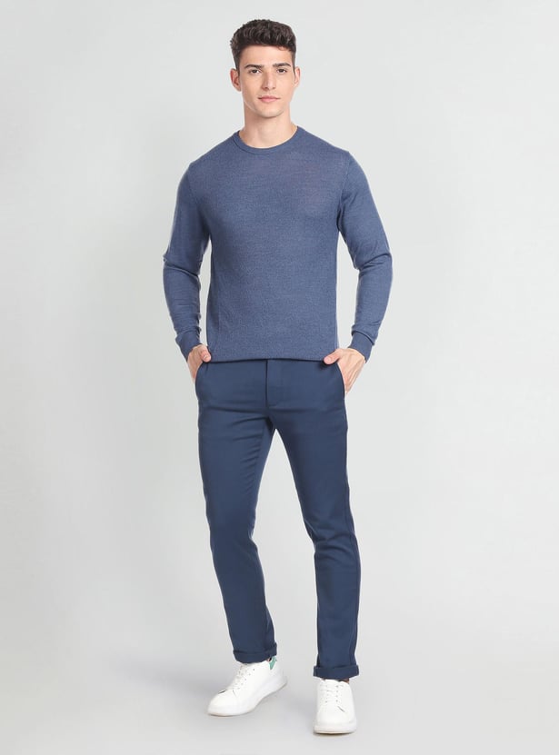 ARROW Men Patterned Sweater with Ribbed Neckline