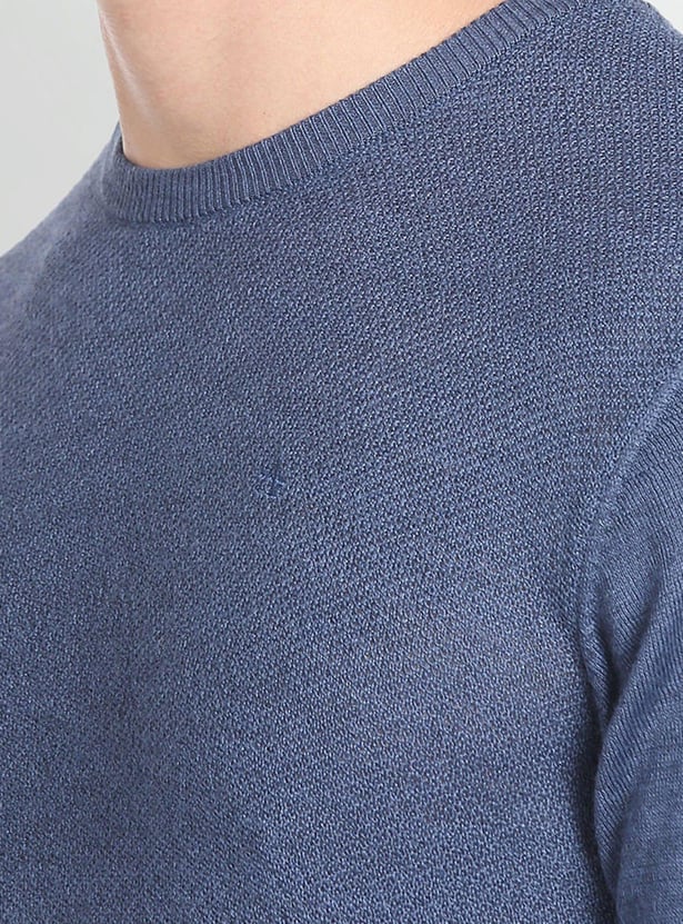 ARROW Men Patterned Sweater with Ribbed Neckline