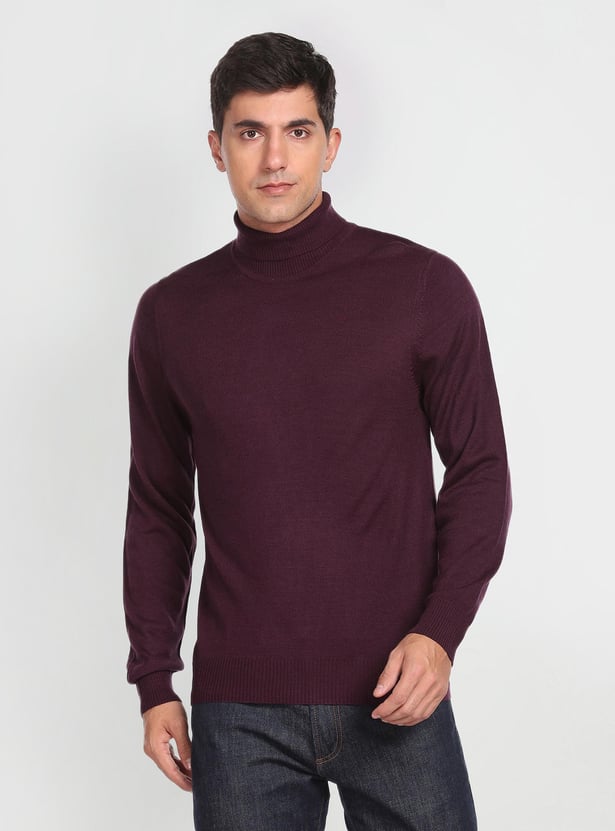 ARROW SPORT Men Solid Turtle Neck Sweater