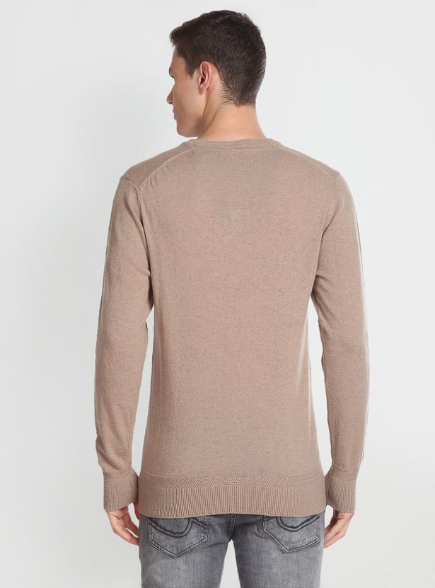 ARROW SPORT Men Solid V-neck Sweater