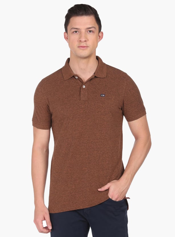 ARROW SPORT Men Heathered Regular Fit Polo T-shirt