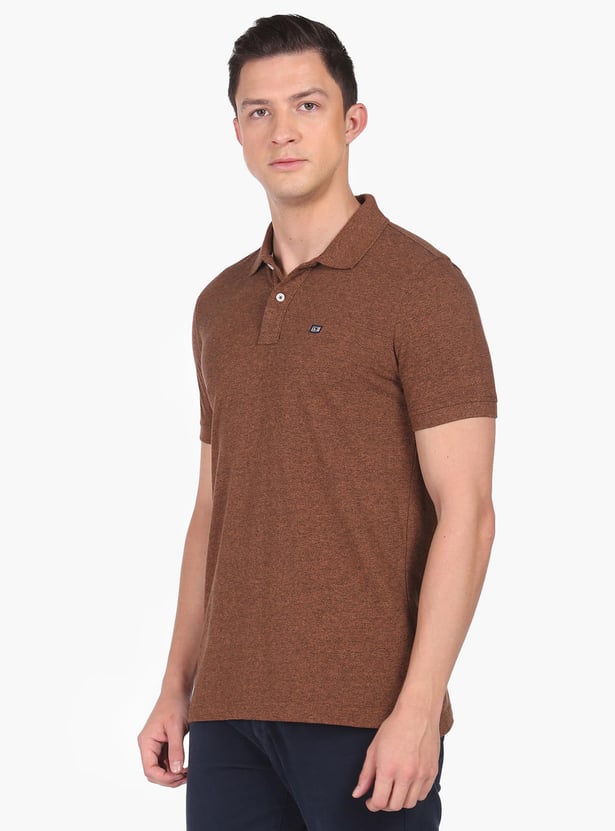 ARROW SPORT Men Heathered Regular Fit Polo T-shirt
