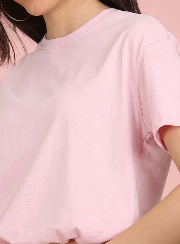 FLYING MACHINE Women Solid Cropped T-Shirt
