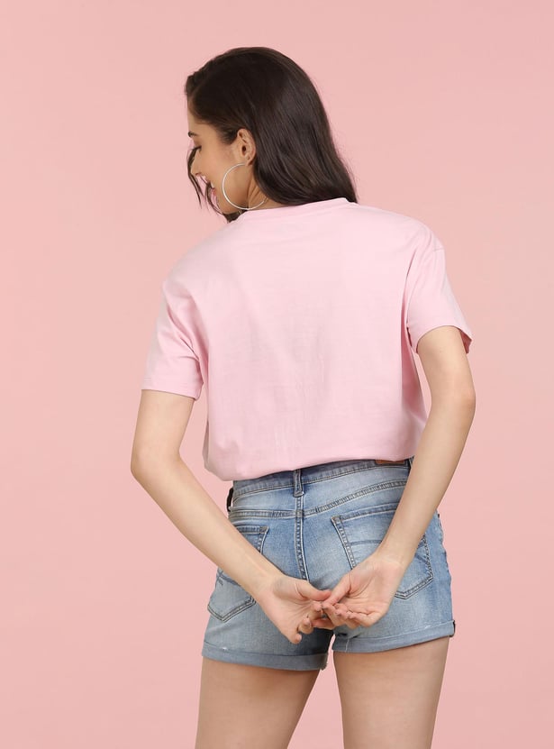 FLYING MACHINE Women Solid Cropped T-Shirt