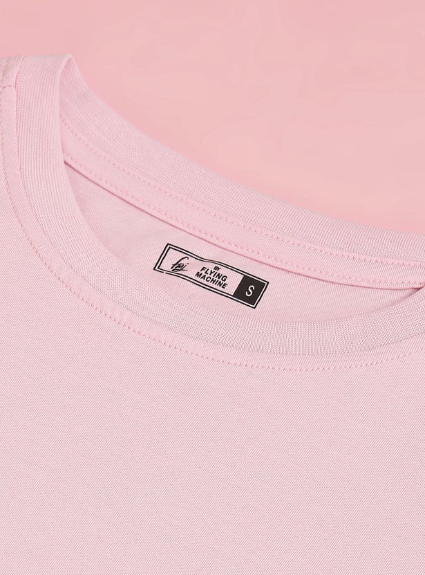 FLYING MACHINE Women Solid Cropped T-Shirt