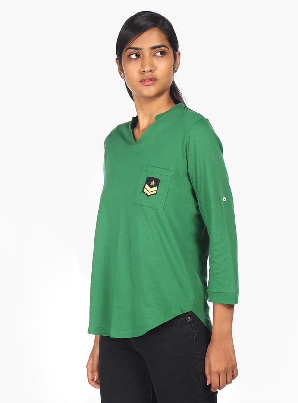 FLYING MACHINE Women Solid Regular Fit T-shirt