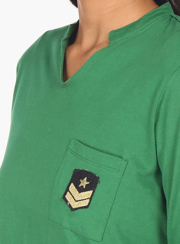 FLYING MACHINE Women Solid Regular Fit T-shirt