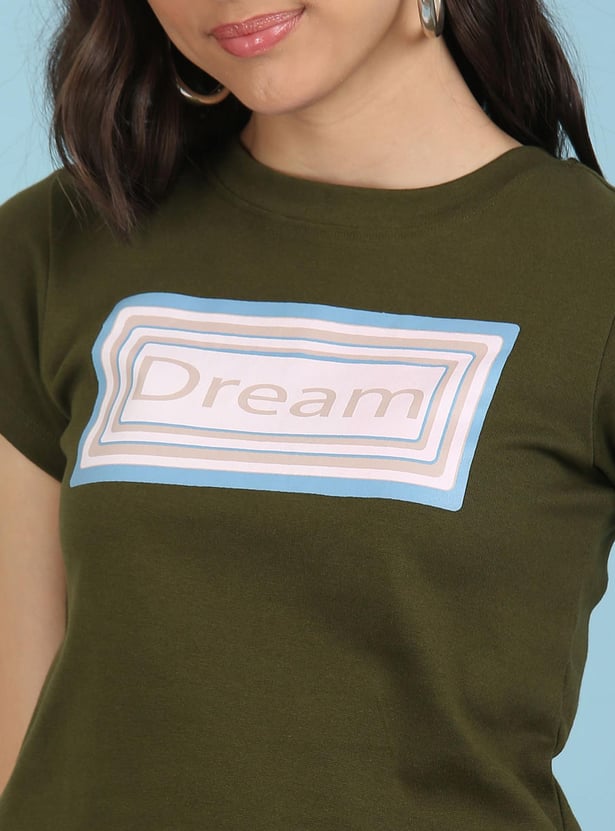 FLYING MACHINE Women Printed Cropped T-shirt