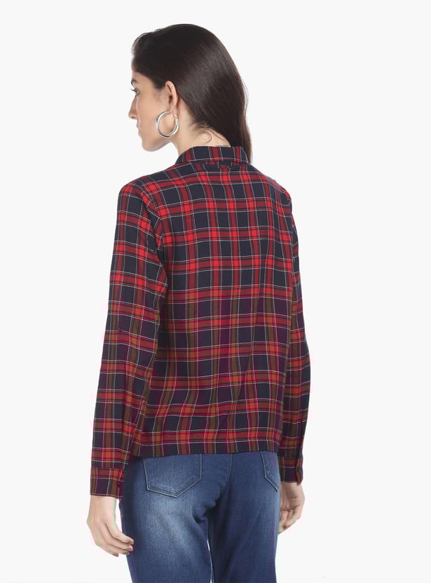 FLYING MACHINE Women Checked Regular Fit Casual Shirt
