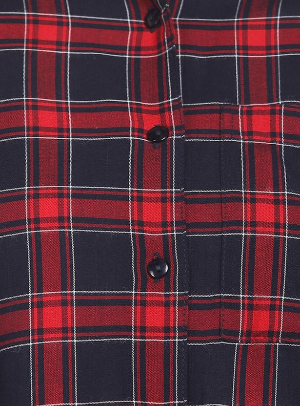 FLYING MACHINE Women Checked Regular Fit Casual Shirt