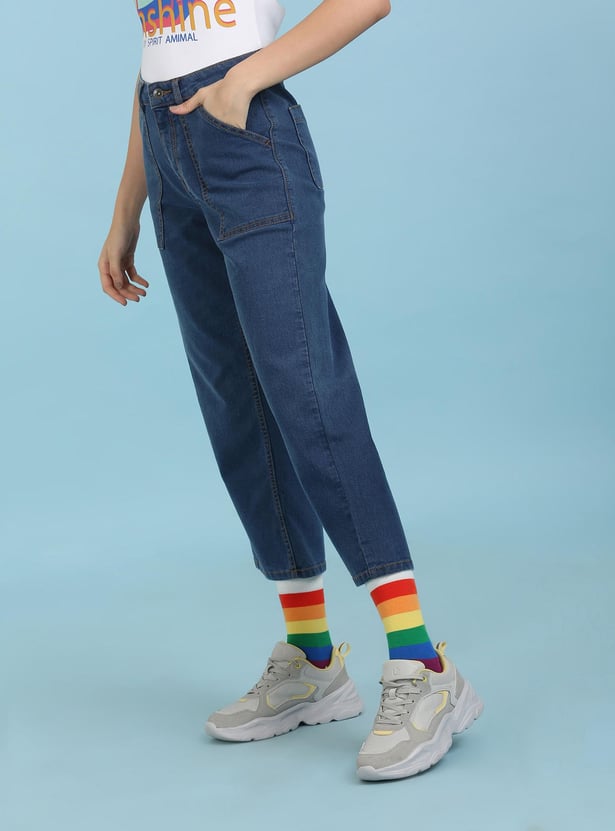 FLYING MACHINE Women Solid Wide Leg Jeans
