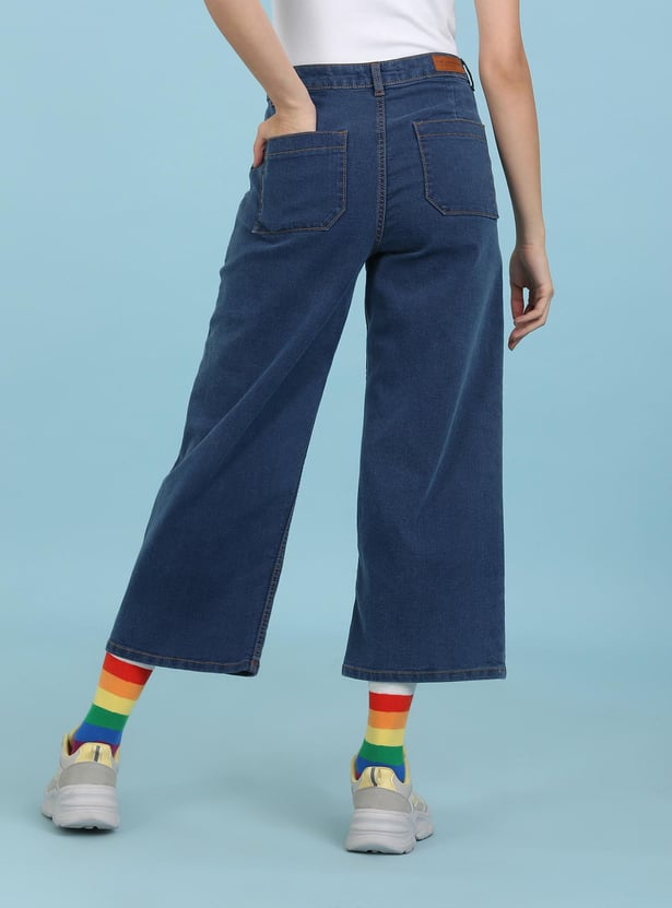 FLYING MACHINE Women Solid Wide Leg Jeans