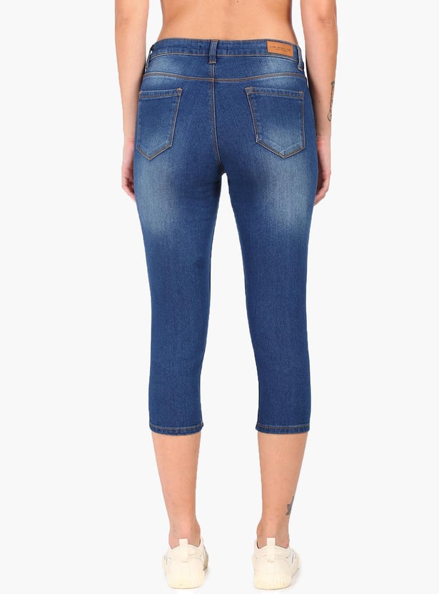FLYING MACHINE Women Washed Veronica Capri Jeans (Skinny)