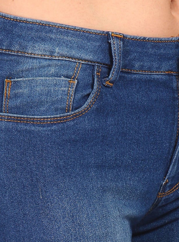 FLYING MACHINE Women Washed Veronica Capri Jeans (Skinny)