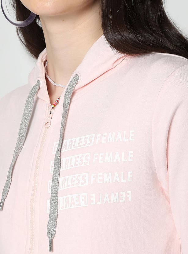 Flying Machine Pink Hooded Top Buy Flying Machine Women Drop