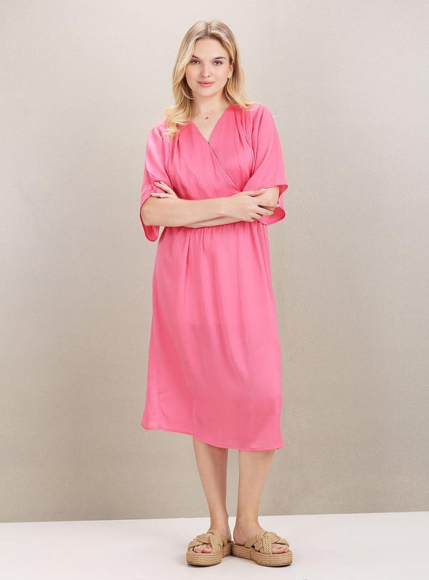 U.S. POLO ASSN. Women Textured Midi Dress