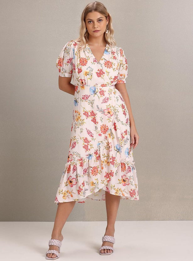 U.S. POLO ASSN. Women Floral Print Tiered Dress