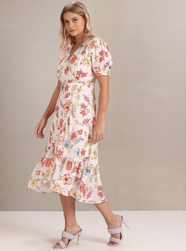 U.S. POLO ASSN. Women Floral Print Tiered Dress