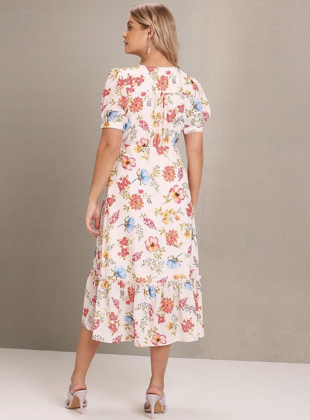 U.S. POLO ASSN. Women Floral Print Tiered Dress