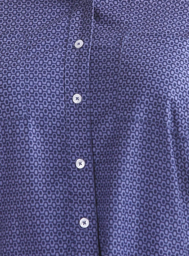U.S. POLO ASSN. Women Geometric Print Belted Shirt Dress