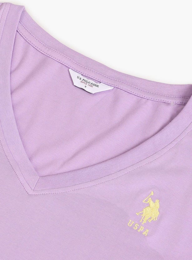 U.S. POLO ASSN. Women V-Neck Cotton Top