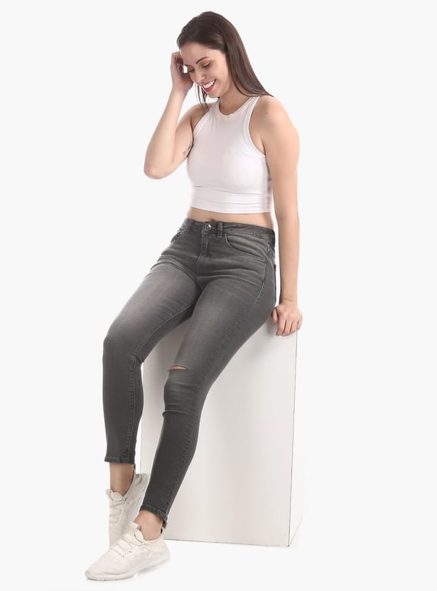 U.S. POLO ASSN. Skinny Fit Stonewash Distressed Jeans